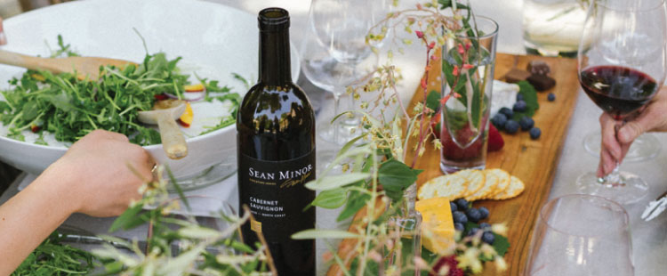 Sean Minor Wines on a dinner table