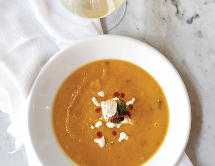 Butternut Squash Soup With Laura Chenel Goat Cheese