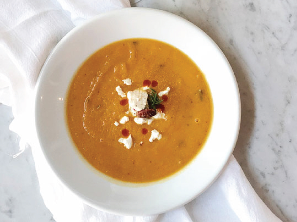 Butternut Squash Soup With Laura Chenel Goat Cheese