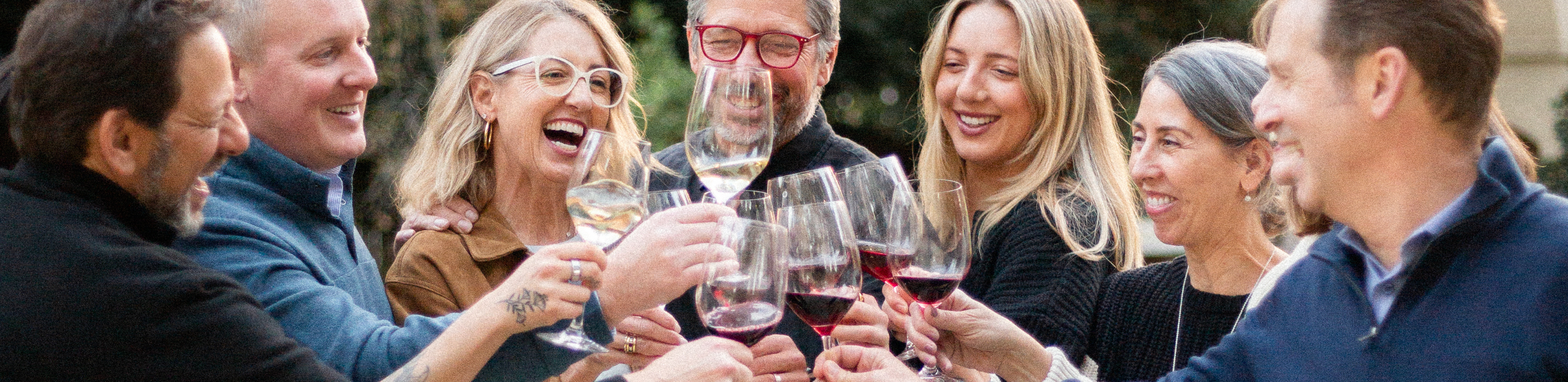 wine glasses cheersing