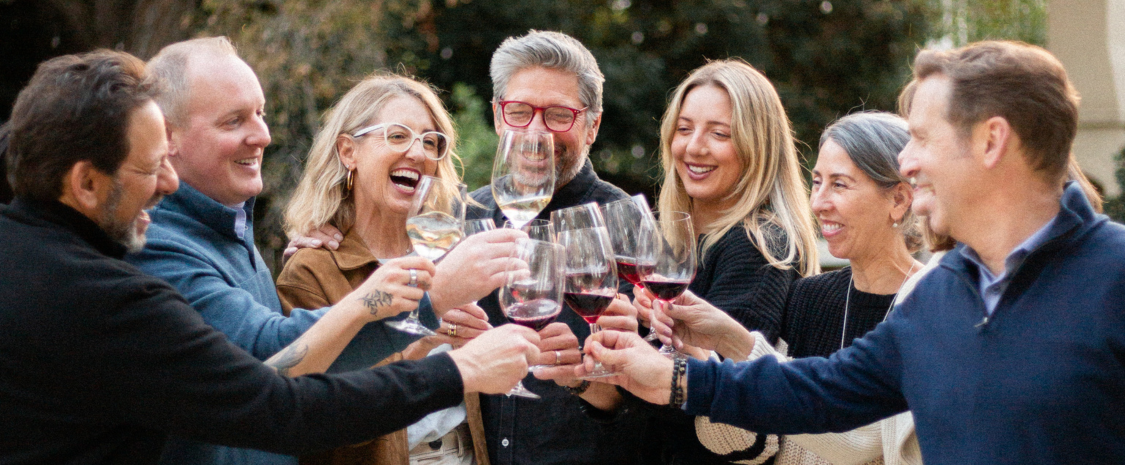 wine glasses cheersing