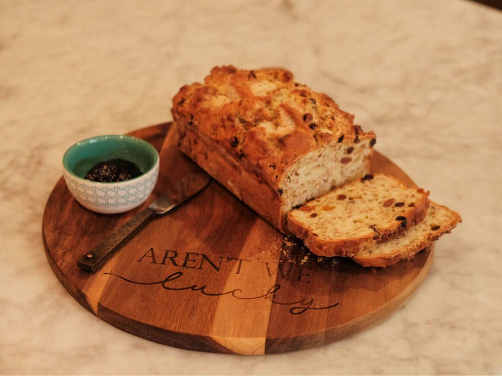 Irish soda bread load sliced