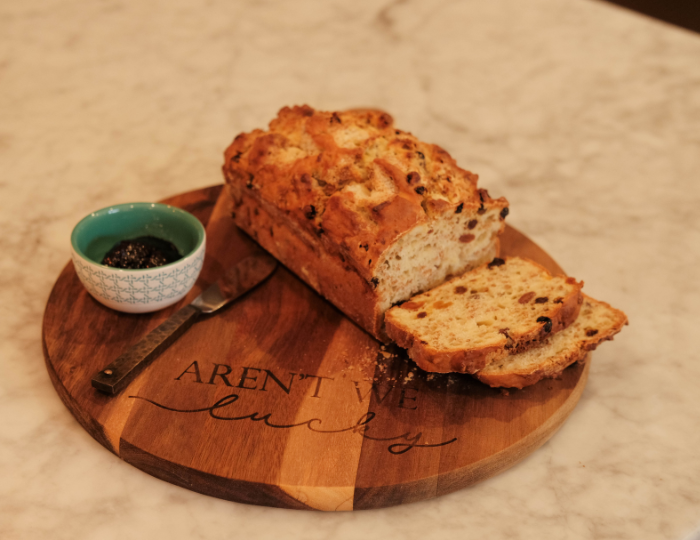 sliced loaf of irish soda bread