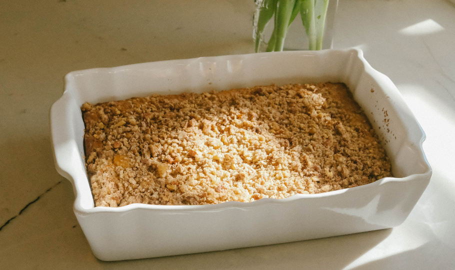 tray of coffee cake