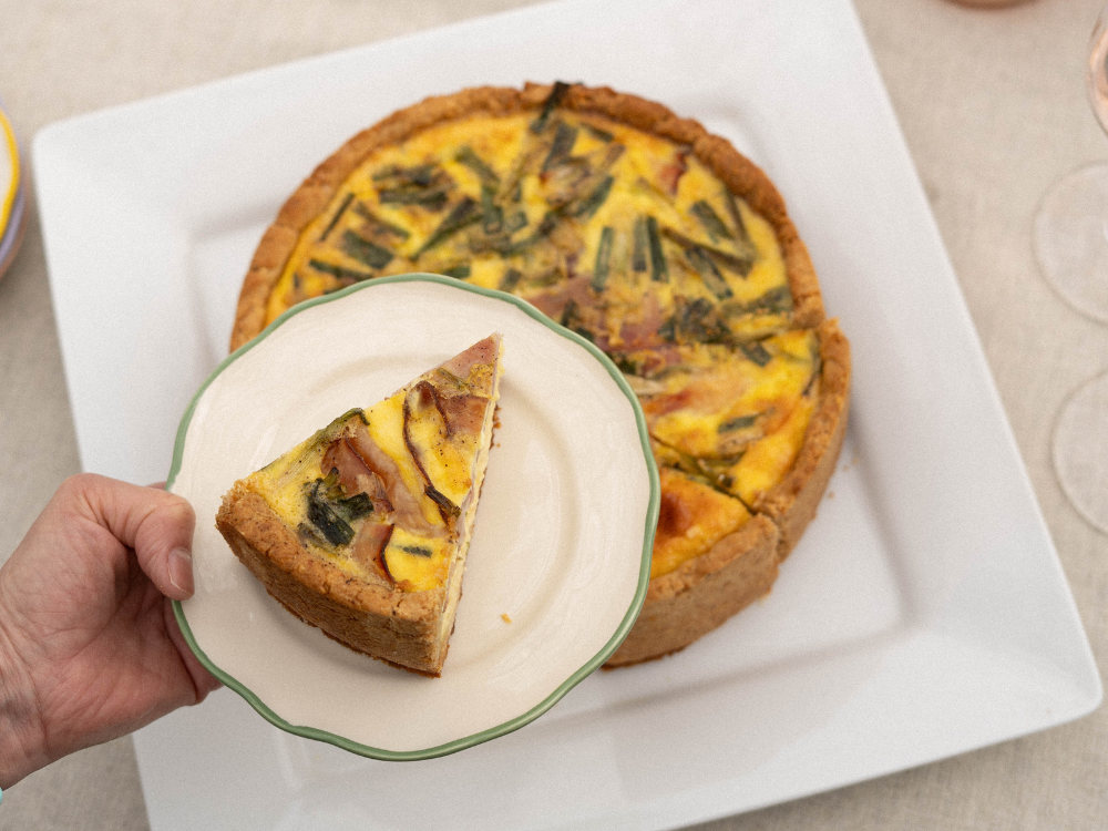 slice of Quiche a on a plate
