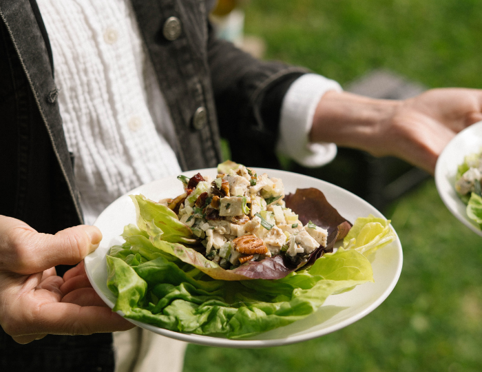 chicken salad on salad wrap