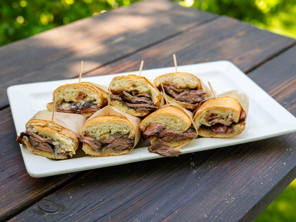 platter of steak sandwiches
